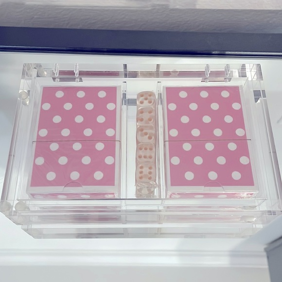 Other - Pink Polka Dot Playing Card/Dice Set